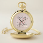 Reloj De Bolsillo purpurina rosa brillante moderno con estilo 40 año<br><div class="desc">Diseño moderno y elegante de 40 años,  purpurina de color rosa brillante. Diseño monocromo de texto de escritura moderna. Parte de una colección.</div>