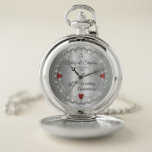 Reloj De Bolsillo Ruby elegante | 40° Aniversario Boda de los diaman<br><div class="desc">Esta elegancia ostentosa enmarca este 40 aniversario boda en un diseño único de diamante de vieiras con rombo de lágrima central con acentos de rubí en forma de corazón y chispas falsas añadidas en un gradiente de tono plateado. Tenga en cuenta que todos los adornos están impresos y sólo están...</div>