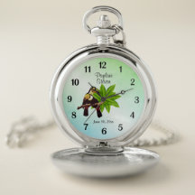 Toucanes exóticos Boda Nombre y Fecha Verde