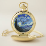 Reloj De Bolsillo VAN GOGH Stark Night<br><div class="desc">"van gogh",  vincentre,  noche estrellada,  pintura,  famoso,  vintage,  estrellas,  cielo,  arte,  azul</div>