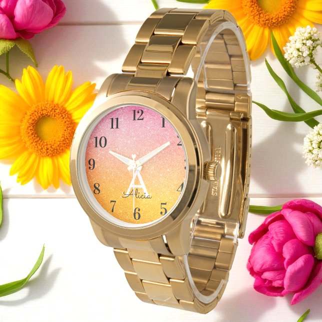 Reloj de brillo amarillo oro rosa (Subido por el creador)