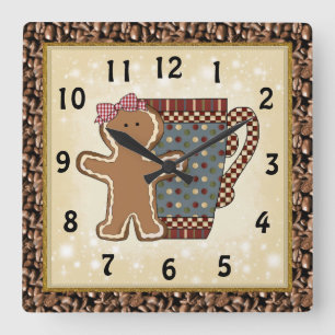 Reloj de café de Gingerbread para navidades