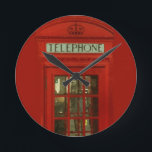 Reloj de caja de teléfono rojo de época<br><div class="desc">Legendarios Recuerdos de la ciudad - Caja de teléfonos rojos de la ciudad de Londres</div>