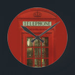 Reloj de caja de teléfono rojo de época<br><div class="desc">Legendarios Recuerdos de la ciudad - Caja de teléfonos rojos de la ciudad de Londres</div>