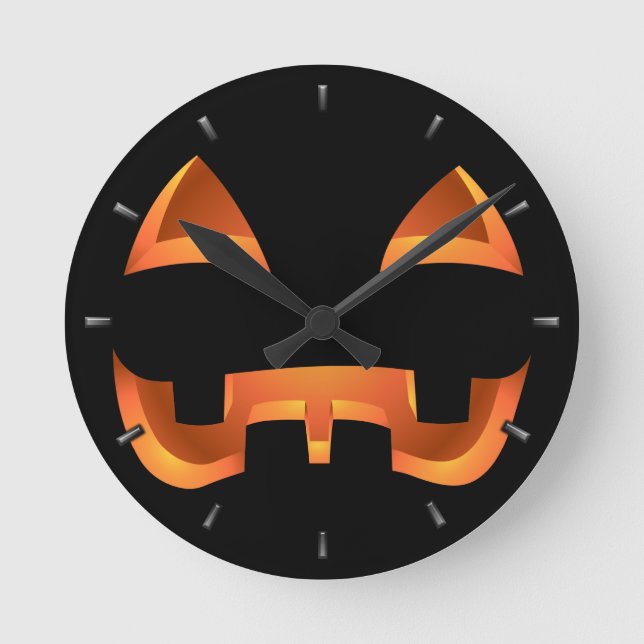 Reloj de calabaza Halloween Jack-O-Lantern reloj d (Anverso)