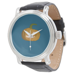 Reloj de calabaza tallada