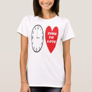 Reloj De Camisetas Con Tiempo De Corazón Rojo Para