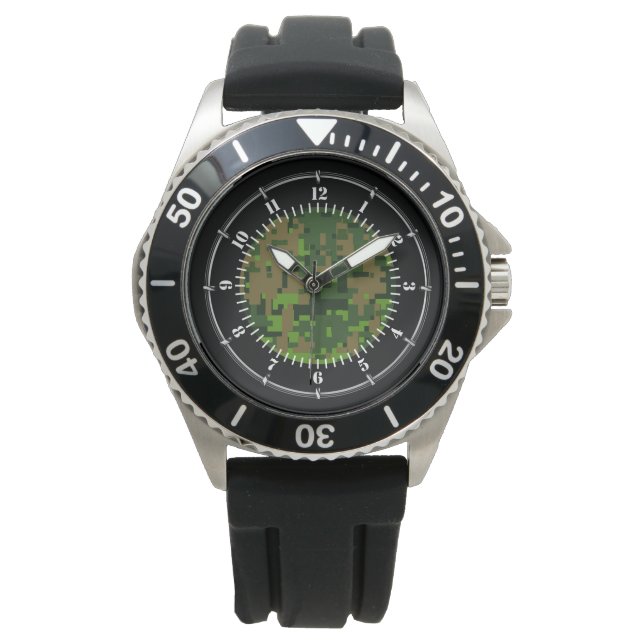 Reloj de camuflaje digital verde estilo Woodland (Anverso)