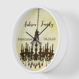 Reloj de candelabro establecido por la familia per