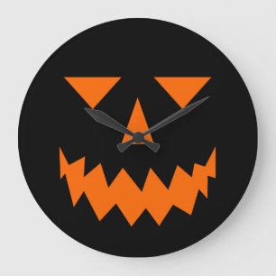 Reloj de cara de calabaza naranja