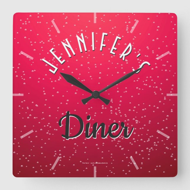 Reloj de cena retro de cerezo de soda personalizad (Anverso)