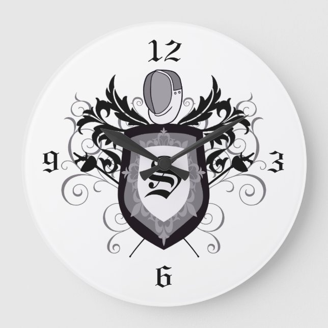 Reloj de cercado gris del escudo del Epee (Anverso)