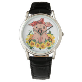 Reloj de cerdo Art Cute Cerdo Regalos Watch
