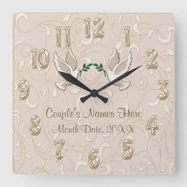Reloj de champán romántico Rubor personalizado (Anverso)