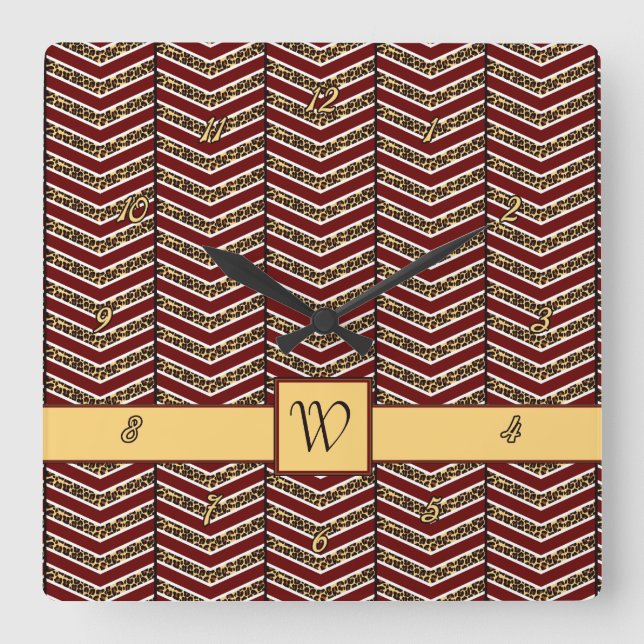 Reloj de chevron de impresión Leopardo (Anverso)