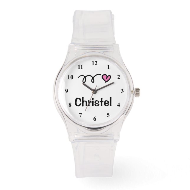 Reloj de chica deportivo con nombre personalizado (Anverso)