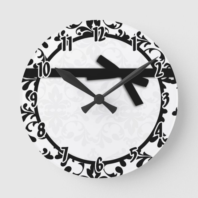 Reloj de cinta de Damasco en blanco y negro (Anverso)