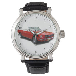 reloj de coche rojo convertible de 1966