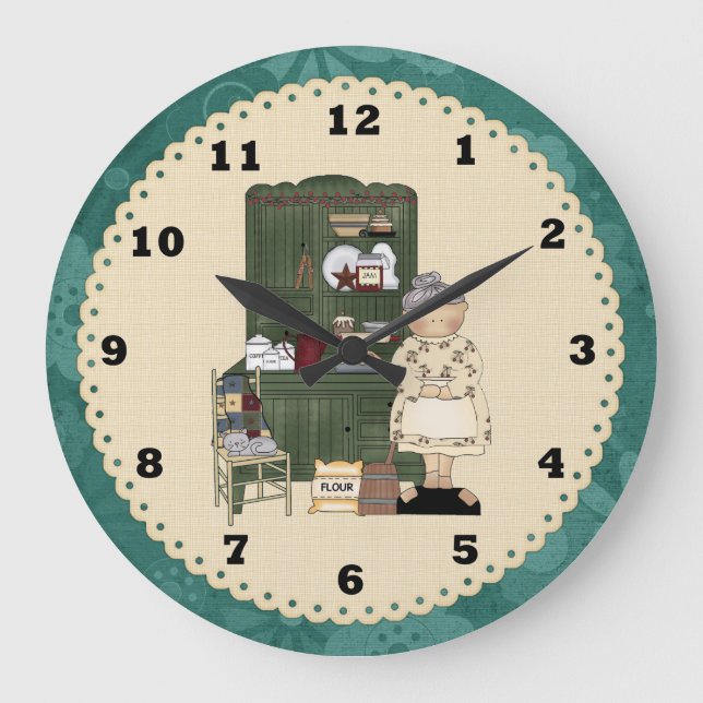 Reloj de cocina campestre de la abuela (Anverso)