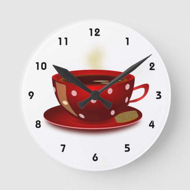 Reloj de cocina de la Copa del Café Rojo (Anverso)