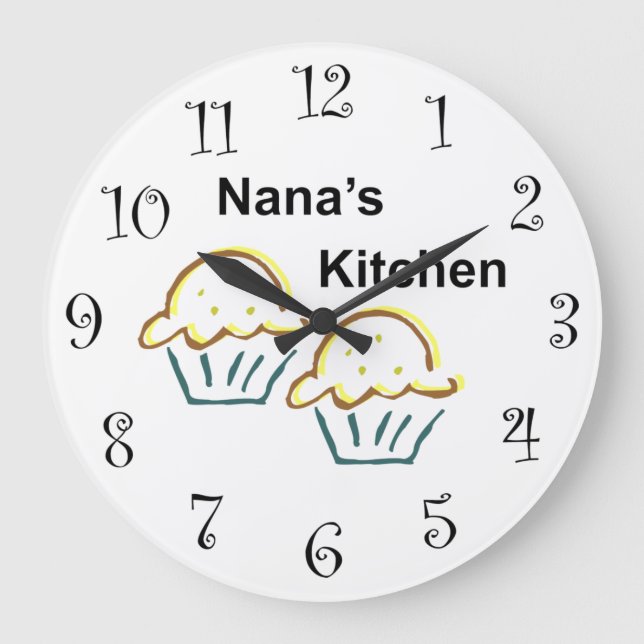 Reloj de cocina de Nana con muffins (Anverso)