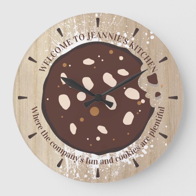 Reloj de cocina de panadería con galletas de choco (Anverso)