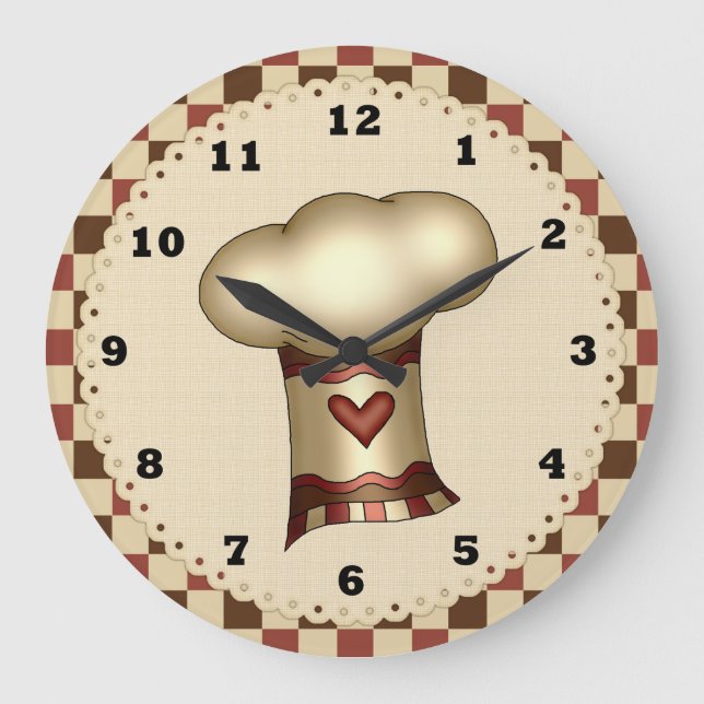 Reloj de cocina del Gorra del chef (Anverso)