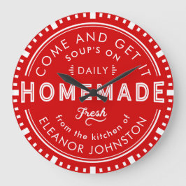 Reloj de cocina Personalizado y texto retro casero