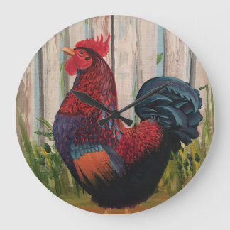 Reloj de cocina rústica de gallo