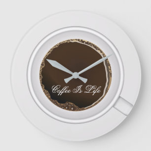 Reloj de cocina temática de café divertido