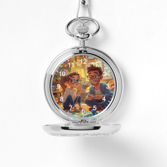 Reloj de Collage de fotos de texto y foto personal (Anverso)