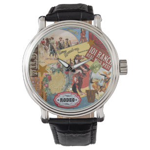 Reloj de collage de vintage de vintage de la vaque