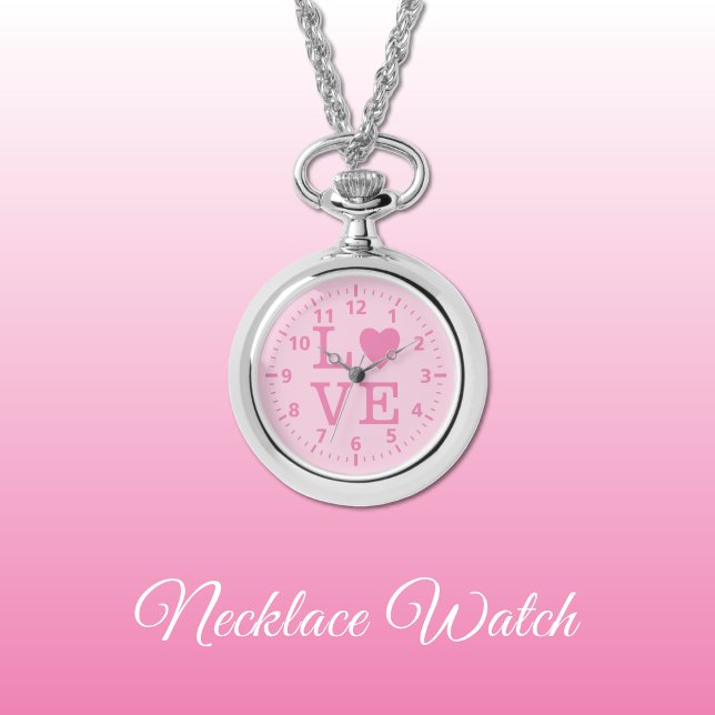 Reloj de collar de amor rosa (Subido por el creador)
