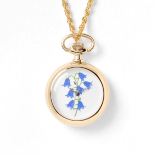 Reloj de collar de campanillas azules encantadoras
