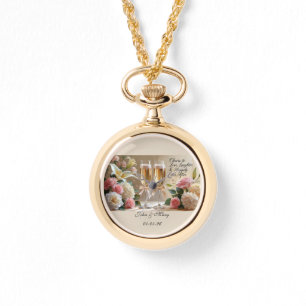 Reloj de collar de novia personalizado-Feliz para