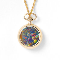 Reloj de collar de oro de la raza espacial