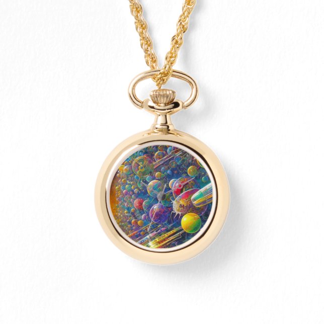 Reloj de collar de oro de la raza espacial (Anverso)