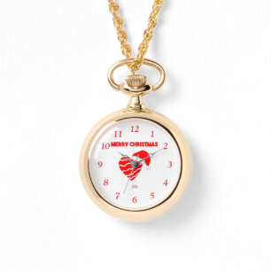 Reloj de collar de oro de los navidades de Santa H