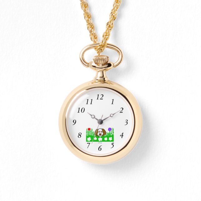 Reloj de collar de oro de Pup N Play (Anverso)