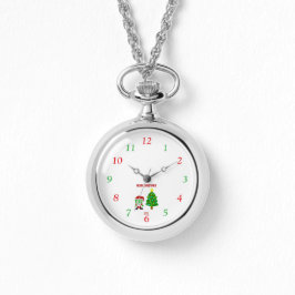 Reloj de collar de plata de los navidades FrankenC