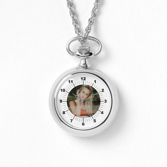Reloj de collar de plata - Personalizado (Anverso)