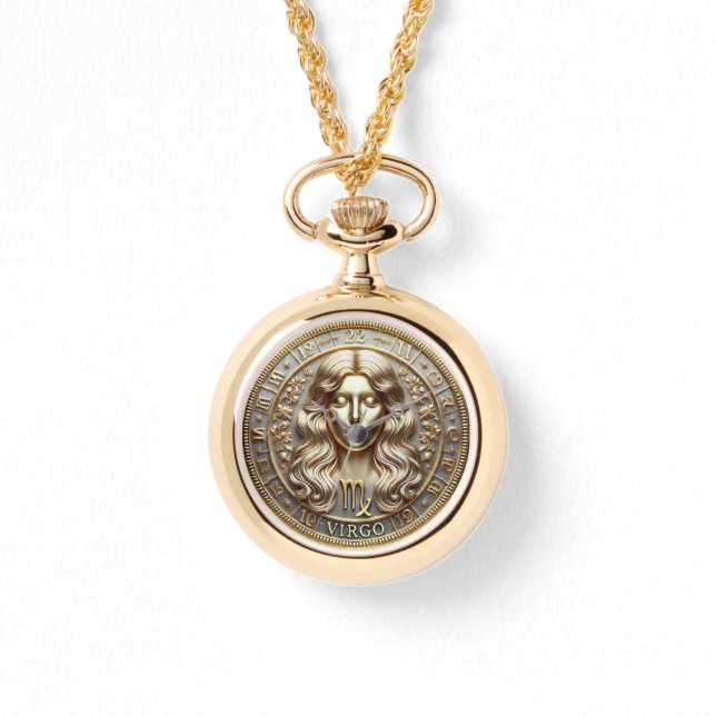 Reloj de collar del horóscopo de Virgo (Anverso)