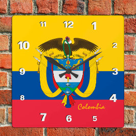 Reloj de Colombia, hogar patriótico, bandera colom