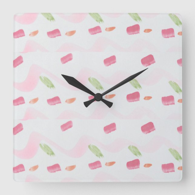 Reloj de color de agua rosa (Anverso)