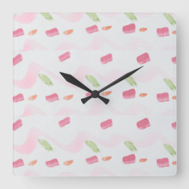 Reloj de color de agua rosa