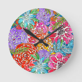 Reloj de coloración de flores silvestres colorido