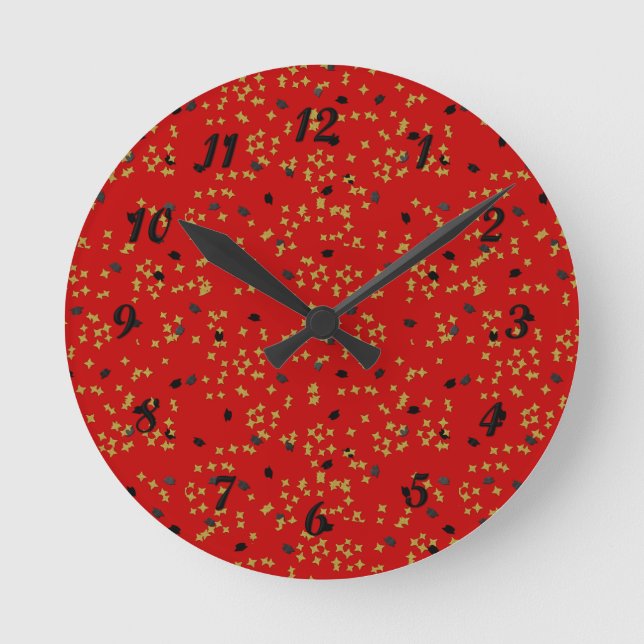 Reloj de confetti de graduación roja (Anverso)