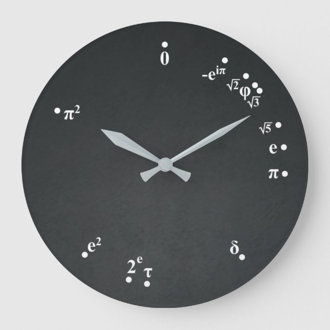 Reloj de constantes matemáticas (negro de pizarra) (Anverso)