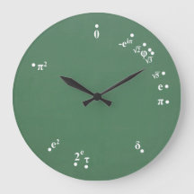 Reloj de constantes matemáticas (verde de pizarra)