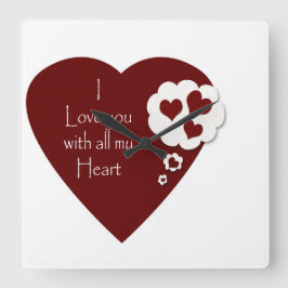 Reloj de corazón de amor de San Valentín